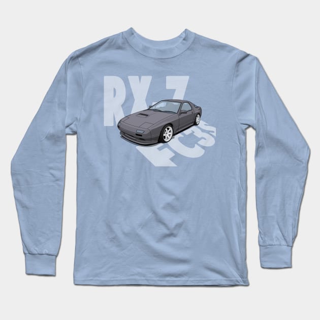 Mazda RX-7 FC3s Long Sleeve T-Shirt by ArtyMotive